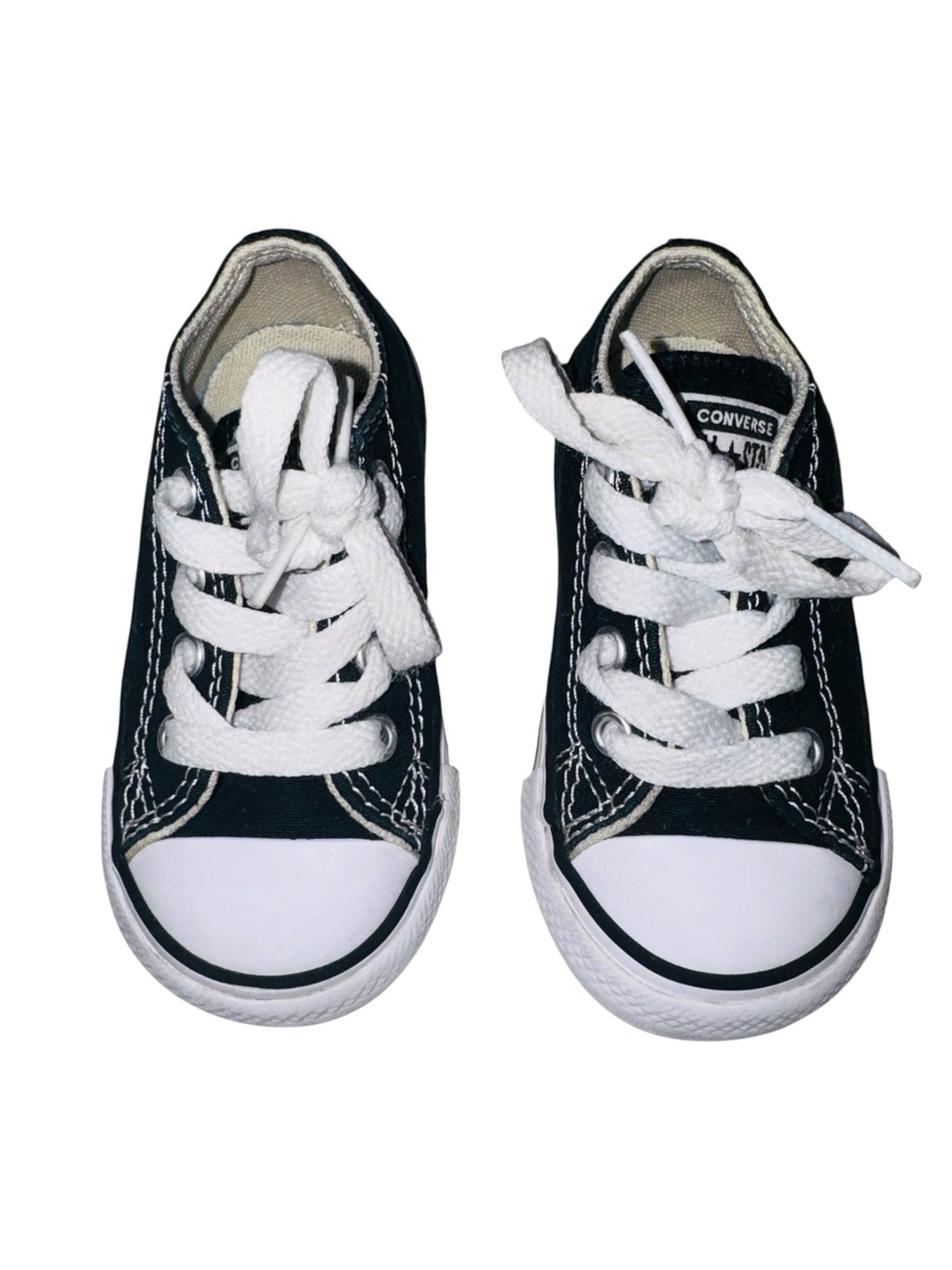 Converse Toddler Infant Black & White Low-Top Canvas Sneakers